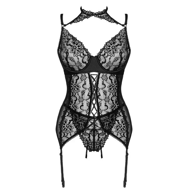LIVCO CORSETTI FASHION - GIELLANDRA FOR THE SENSES COLLECTION CORSET + PANTY NEGRO S/M - Nuvica