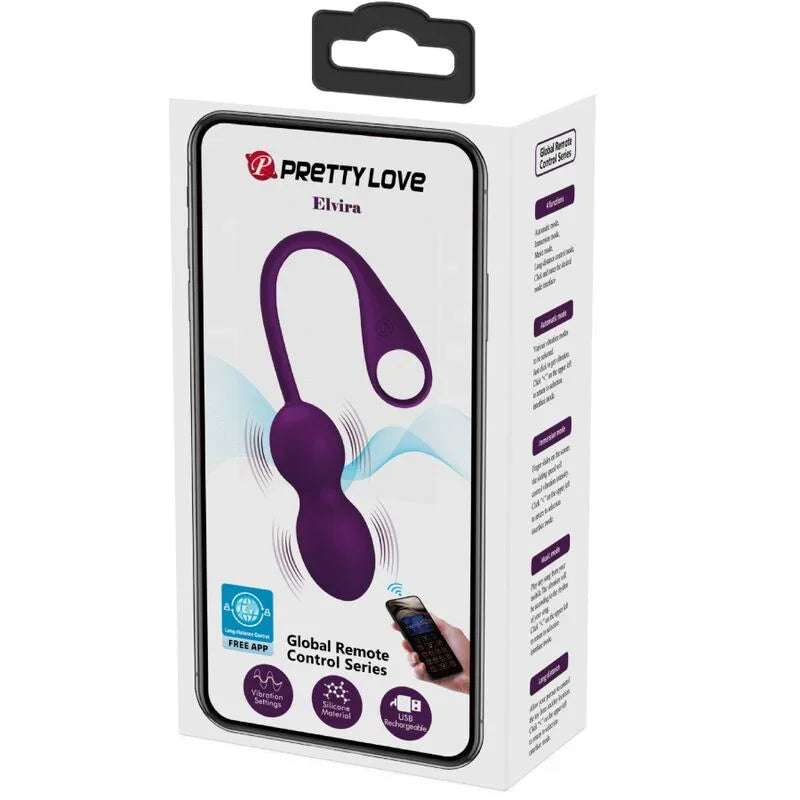 PRETTY LOVE - ELVIRA KEGEL BALLS APP CONTROL REMOTO MORADO - Nuvica