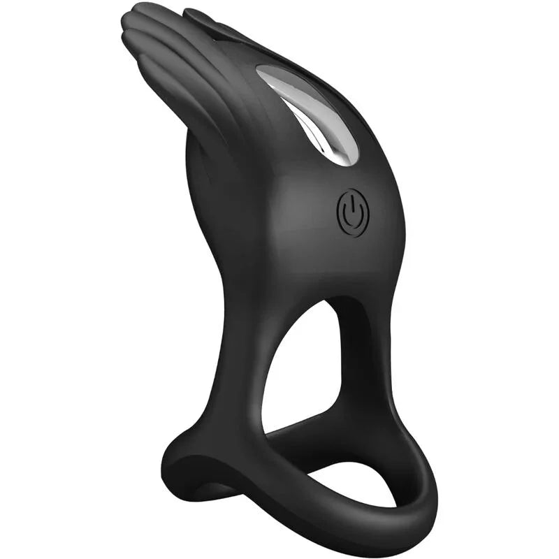 PRETTY LOVE - SILAS ANILLO VIBRADOR 7 VIBRACIONES SILICONA NEGRO - Nuvica