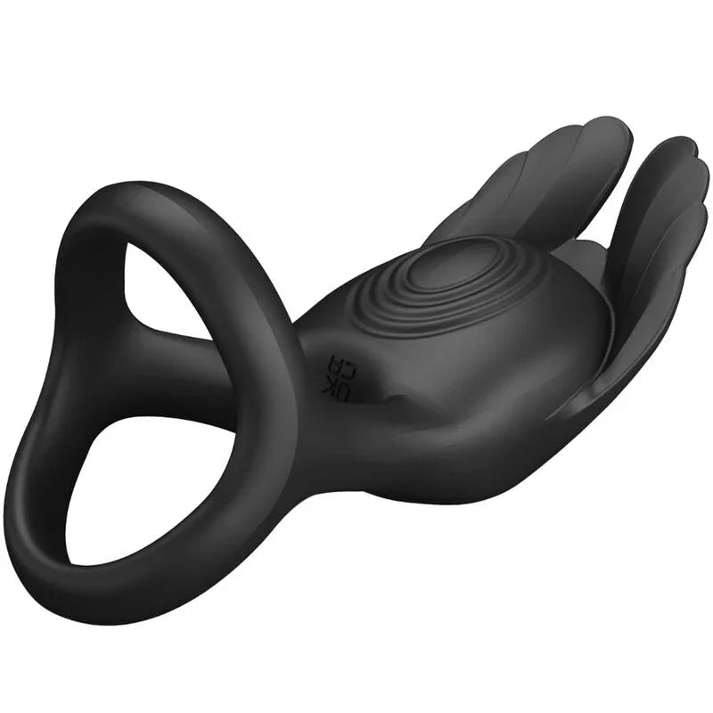 PRETTY LOVE - SILAS ANILLO VIBRADOR 7 VIBRACIONES SILICONA NEGRO - Nuvica