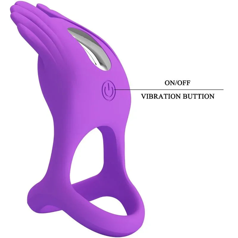 PRETTY LOVE - SILAS ANILLO VIBRADOR 7 VIBRACIONES SILICONA LILA - Nuvica