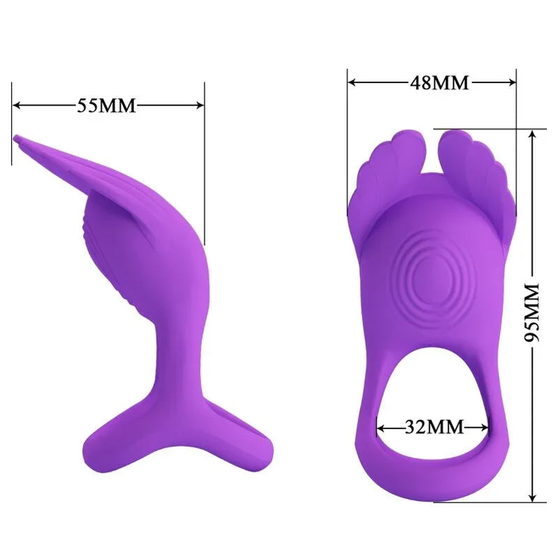 PRETTY LOVE - SILAS ANILLO VIBRADOR 7 VIBRACIONES SILICONA LILA - Nuvica