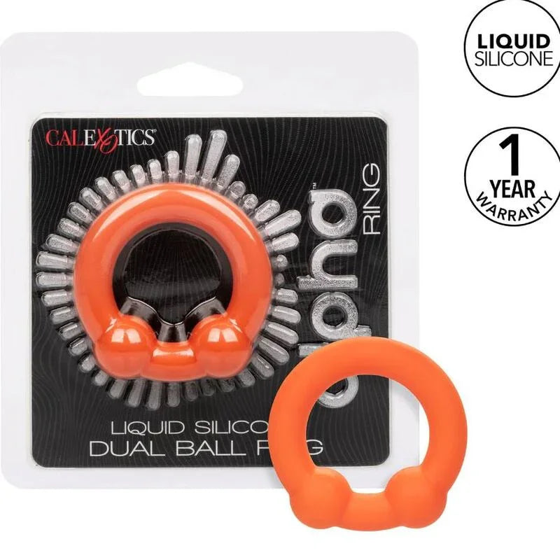 CALEXOTICS - ALPHA ANILLO DOBLE BOLA NARANJA - Nuvica