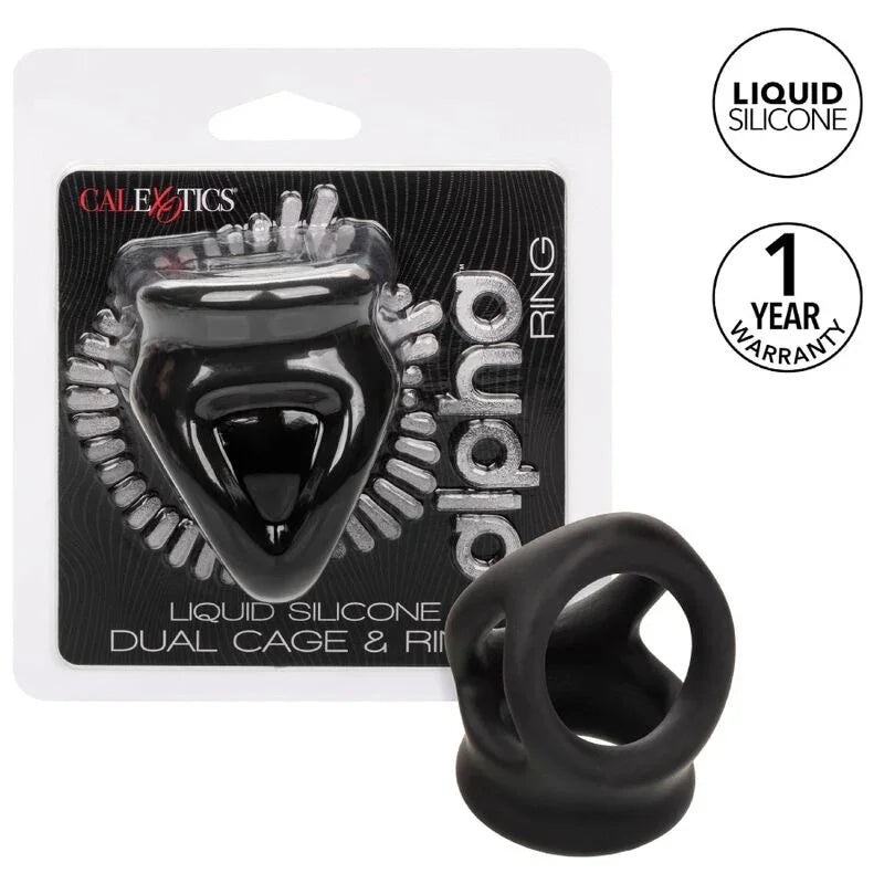 CALEXOTICS - ALPHA ANILLO DE JAULA DOBLE NEGRO - Nuvica