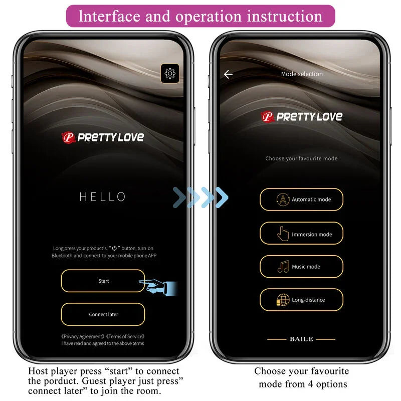 PRETTY LOVE - HECTOR VIBRADOR ELECTROSHOCK POR CONTROL POR APP LILA - Nuvica