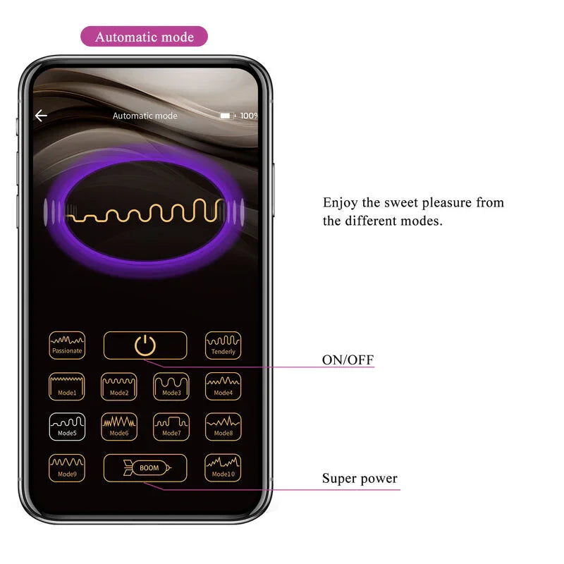 PRETTY LOVE - HECTOR VIBRADOR ELECTROSHOCK POR CONTROL POR APP LILA - Nuvica