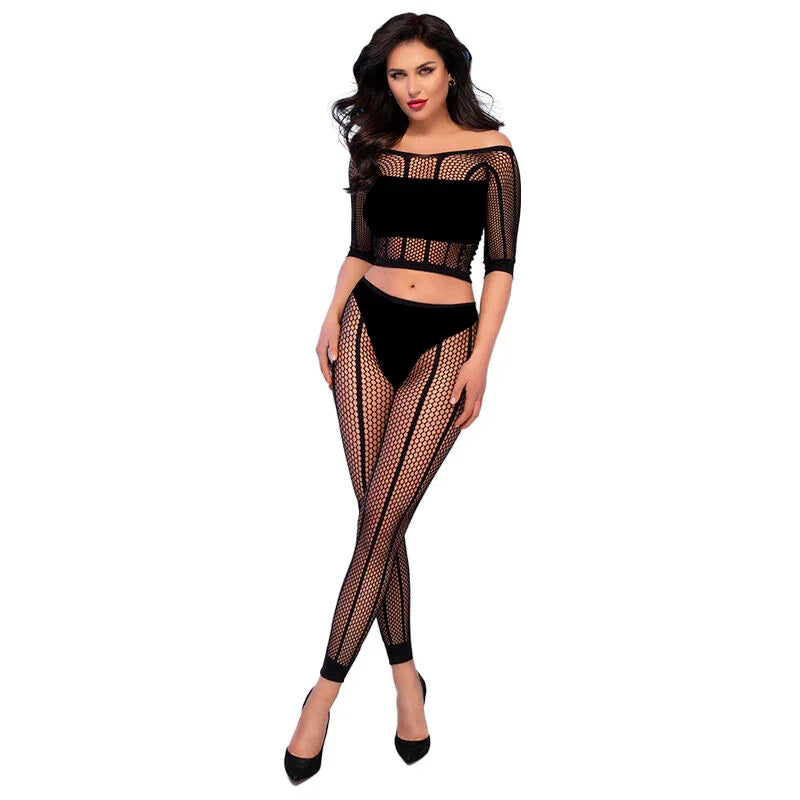 CHILIROSE - CR 4647 TOP & LEGGINS NEGRO S/M - Nuvica