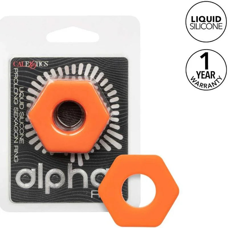 CALEXOTICS - ALPHA ANILLO PROLONG SEXGONO NARANJA - Nuvica