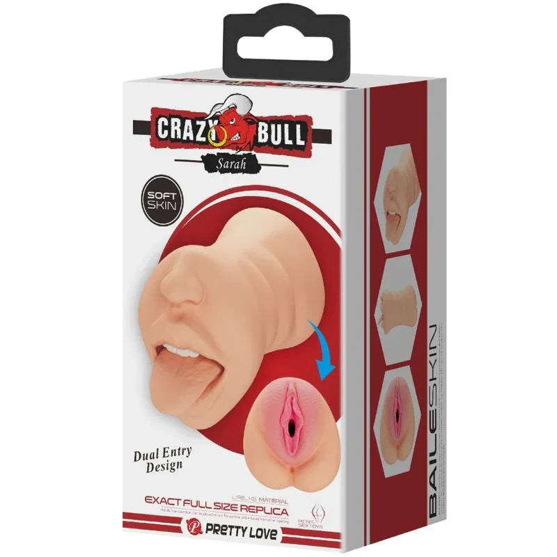 CRAZY BULL - SARAH MASTUBADOR EN FORMA DE VAGINA DOBLE ENTRADA - Nuvica