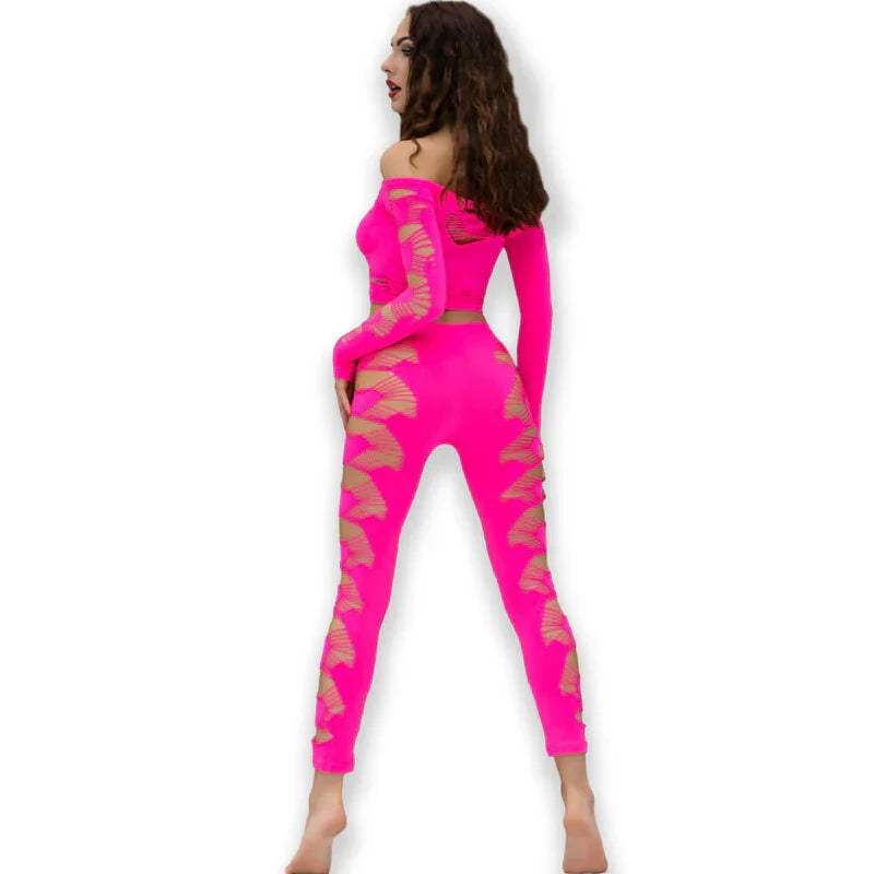 CHILIROSE - CR 4632 TOP & PANTALON FUCSIA S/L - Nuvica