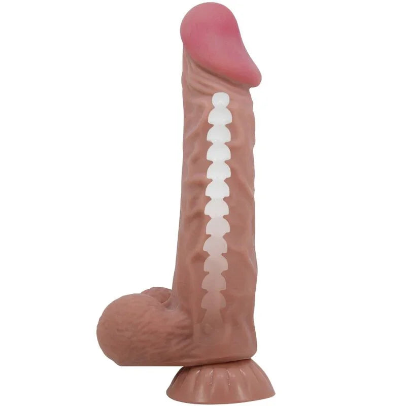 PRETTY LOVE - SLIDING SKIN SERIES DILDO REALÍSTICO CON VENTOSA PIEL DESLIZANTE MORENO 24 CM - Nuvica