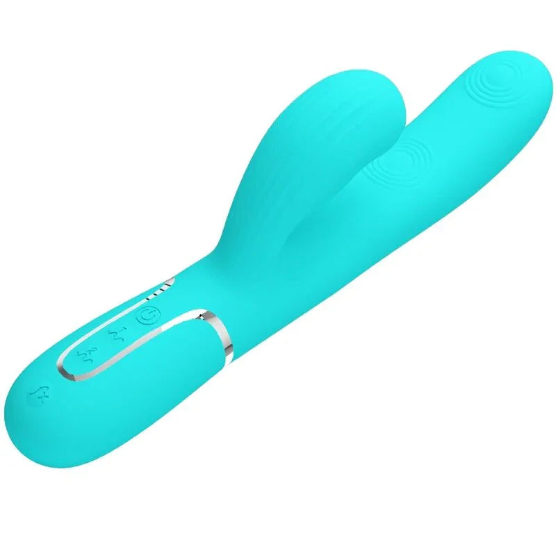 PRETTY LOVE - PERLITA VIBRADOR PUNTO G 3 EN 1 MULTIFUNCIÓN VERDE AGUA - Nuvica