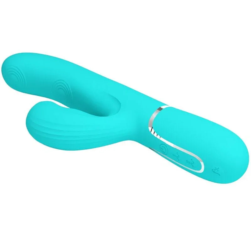PRETTY LOVE - PERLITA VIBRADOR PUNTO G 3 EN 1 MULTIFUNCIÓN VERDE AGUA - Nuvica
