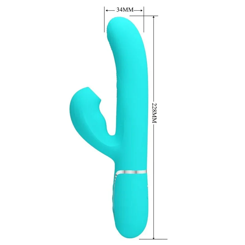 PRETTY LOVE - PERLITA VIBRADOR PUNTO G 3 EN 1 MULTIFUNCIÓN VERDE AGUA - Nuvica