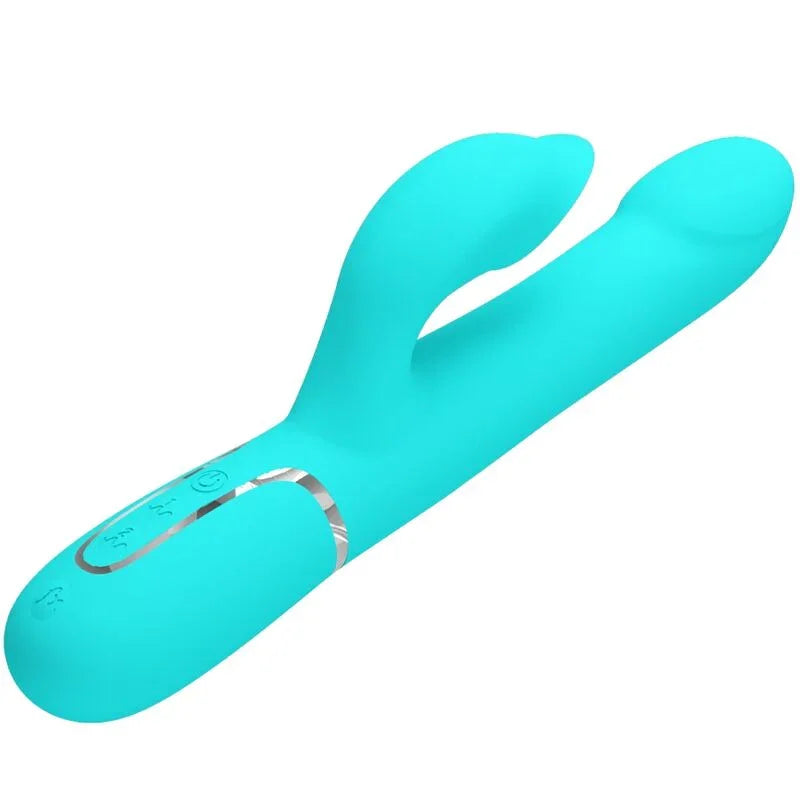PRETTY LOVE - VIBRADOR RABBIT PERLAS VERDE AGUA - Nuvica