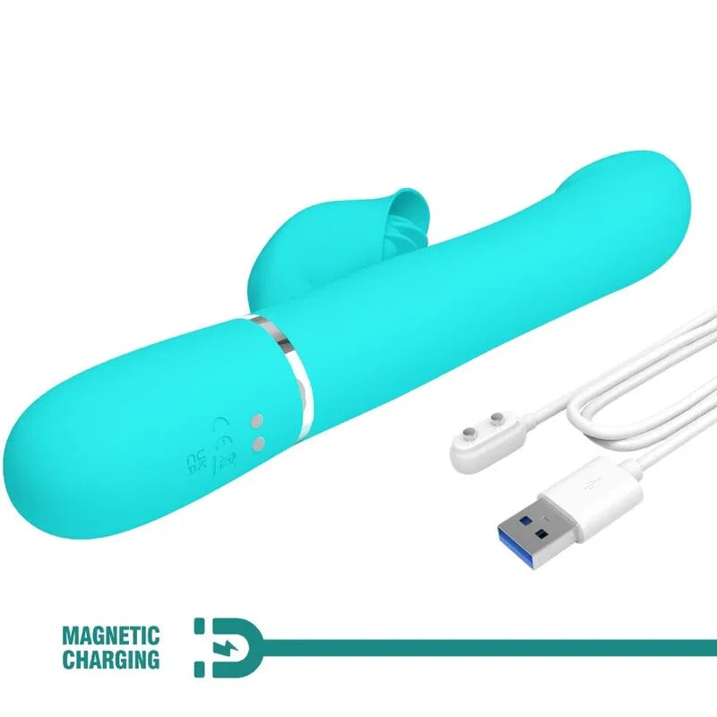 PRETTY LOVE - VIBRADOR RABBIT PERLAS VERDE AGUA - Nuvica