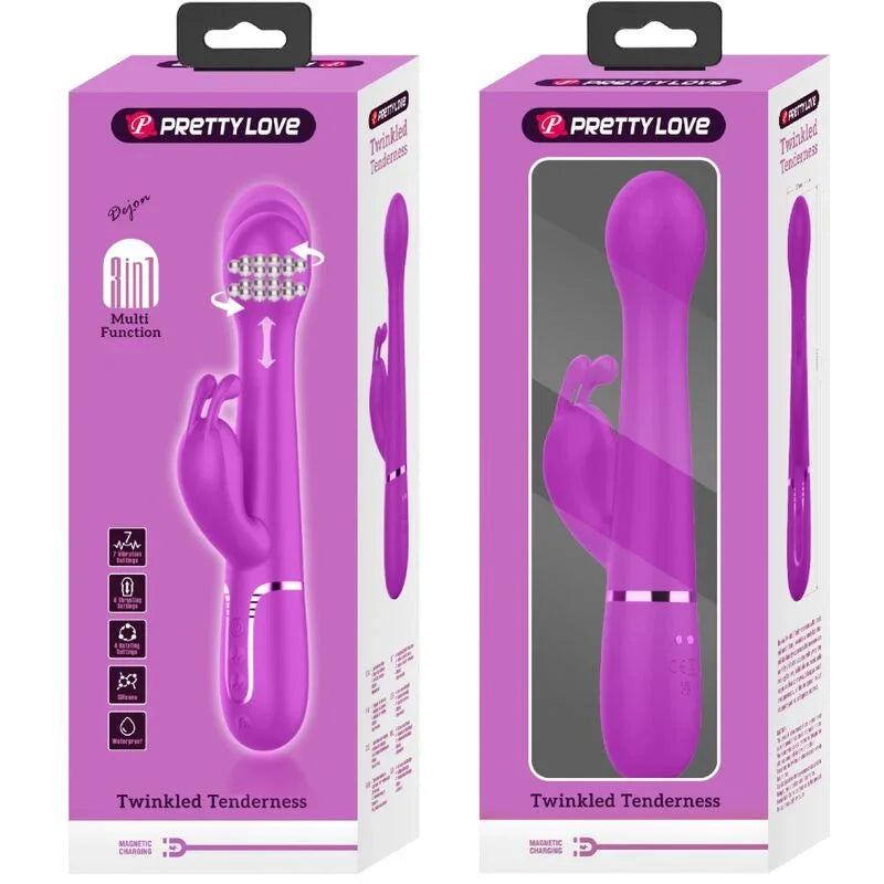 PRETTY LOVE - DEJON VIBRADOR RABBIT 3 EN 1 MULTIFUNCIÓN VIOLETA - Nuvica
