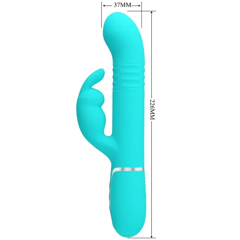 PRETTY LOVE - VIBRADOR COALE RABBIT PERLAS VERDE AGUA - Nuvica