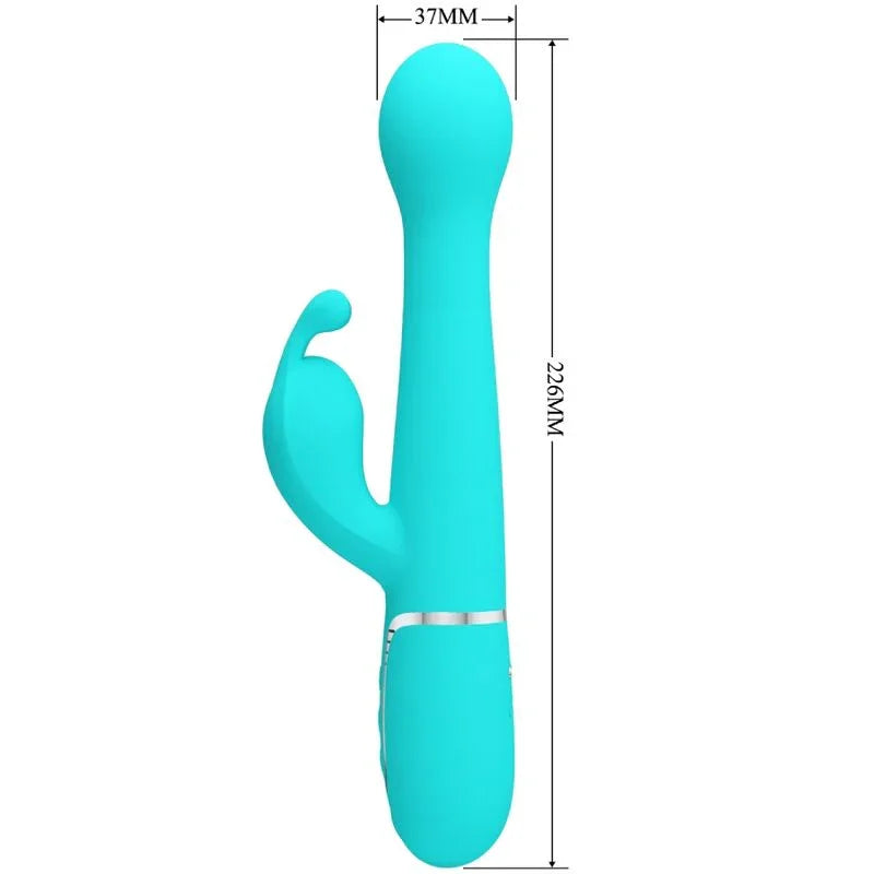 PRETTY LOVE - DEJON VIBRADOR RABBIT 3 EN 1 MULTIFUNCIÓN VERDE AGUA - Nuvica