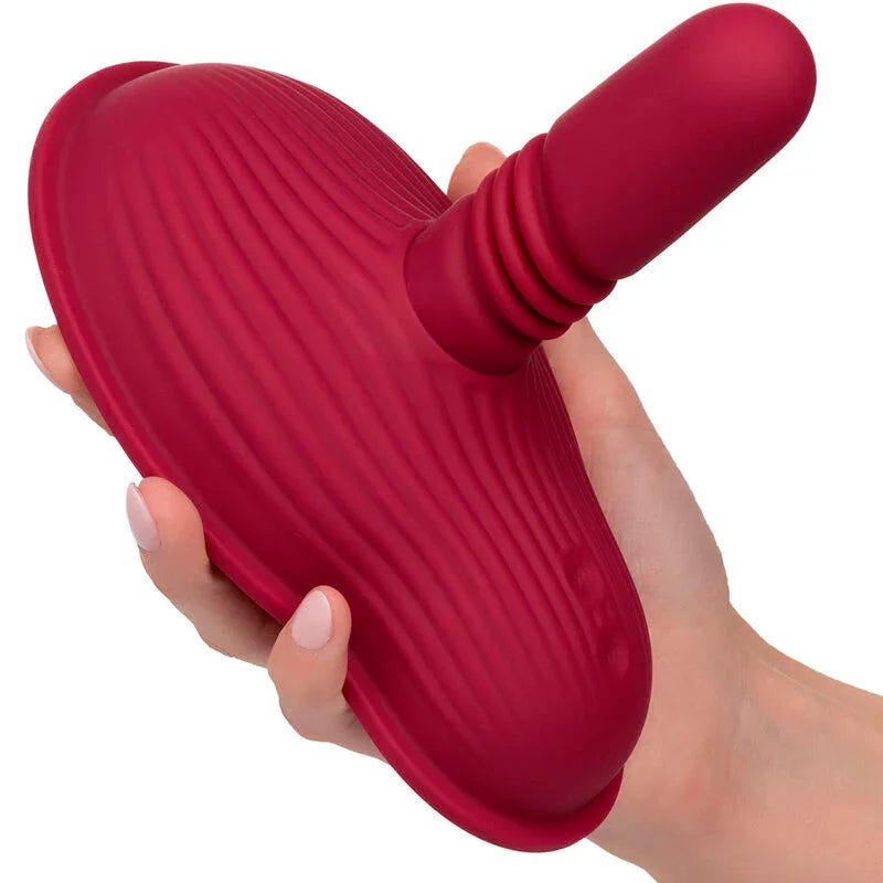 CALEXOTICS - RIDER MASAJEADOR DOBLE MOTOR CONTROL REMOTO ROJO - Nuvica