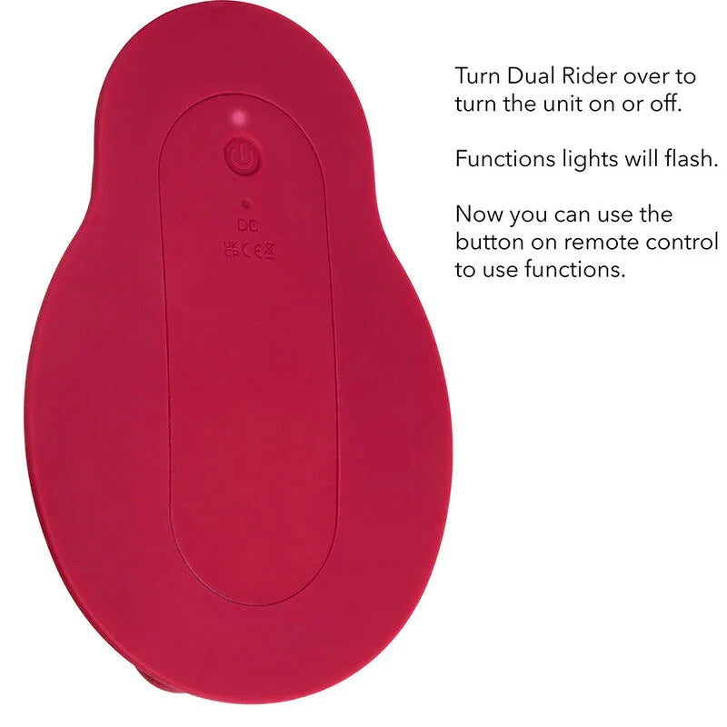 CALEXOTICS - RIDER MASAJEADOR DOBLE MOTOR CONTROL REMOTO ROJO - Nuvica
