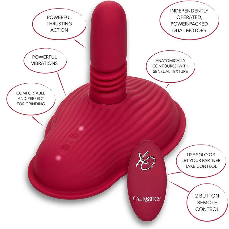 CALEXOTICS - RIDER MASAJEADOR DOBLE MOTOR CONTROL REMOTO ROJO - Nuvica