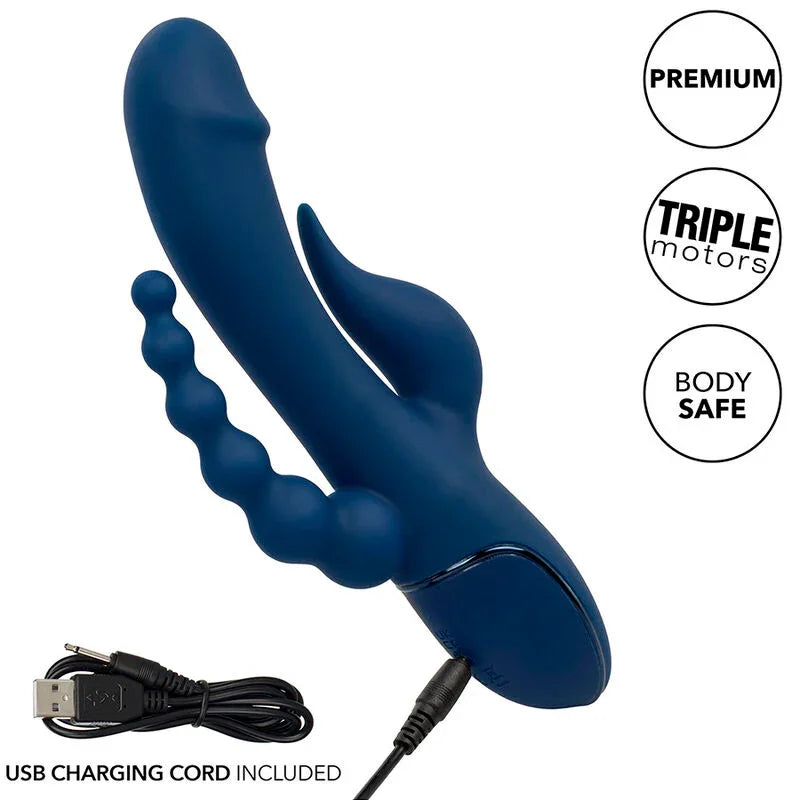 CALEXOTICS - VIBRADOR TRIPLE ORGASM AZUL - Nuvica