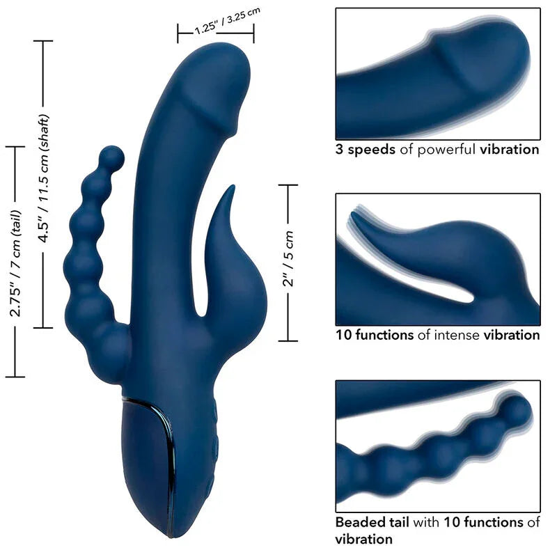 CALEXOTICS - VIBRADOR TRIPLE ORGASM AZUL - Nuvica