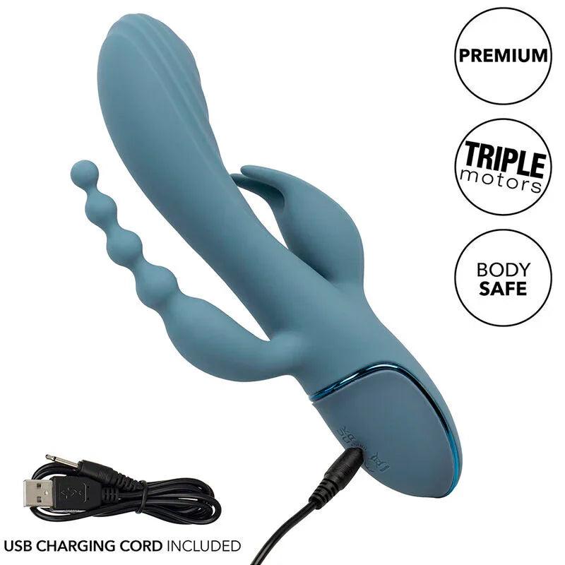 CALEXOTICS - VIBRADOR TRIPLE ÉXTASIS GRIS - Nuvica
