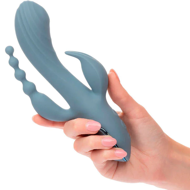 CALEXOTICS - VIBRADOR TRIPLE ÉXTASIS GRIS - Nuvica