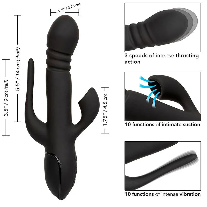 CALEXOTICS - VIBRADOR TRIPLE EUPHORIA NEGRO - Nuvica