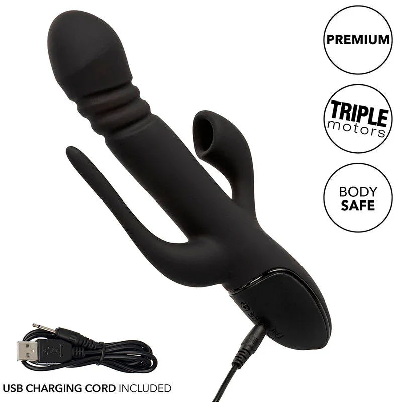 CALEXOTICS - VIBRADOR TRIPLE EUPHORIA NEGRO - Nuvica