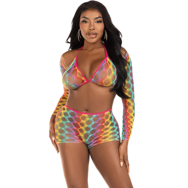 LEG AVENUE - SET TRES PIEZAS MULTICOLOR - Nuvica