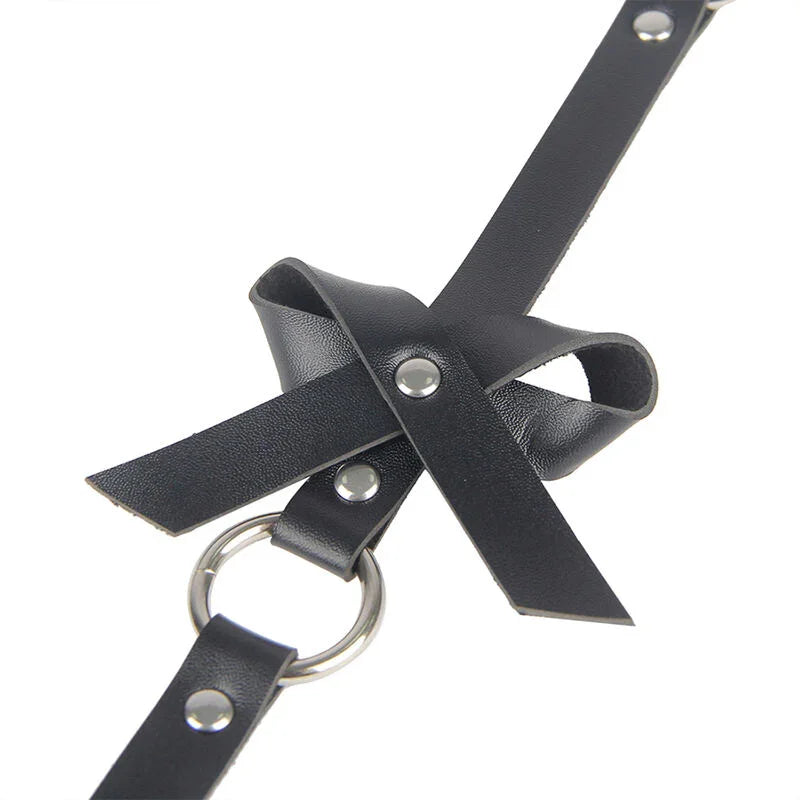 SUBBLIME - ARNÉS DE PIERNA CADENA CUERO NEGRO TALLA ÚNICA - Nuvica