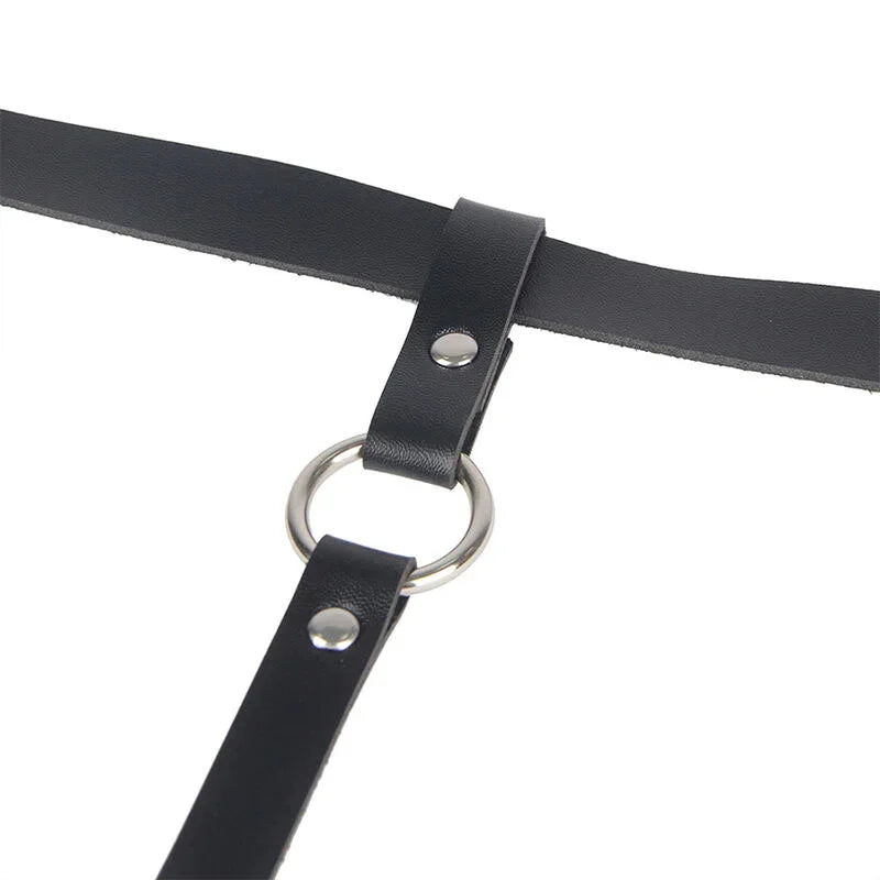 SUBBLIME - ARNÉS DE PIERNA CADENA CUERO NEGRO TALLA ÚNICA - Nuvica