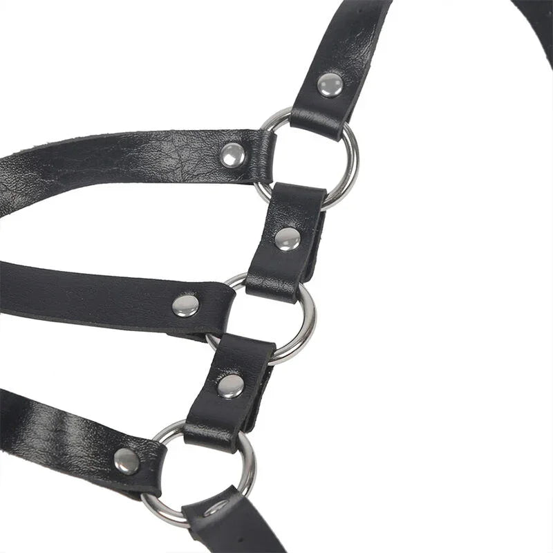 SUBBLIME - ARNÉS DE CUERPO CORREAS AJUSTABLE CUERO NEGRO TALLA ÚNICA - Nuvica