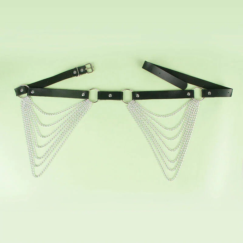 SUBBLIME - CINTURÓN DE CADENAS CUERO NEGRO TALLA ÚNICA - Nuvica