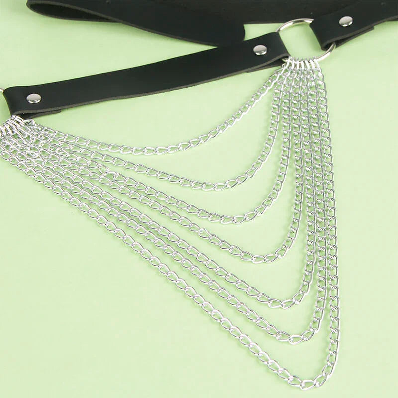 SUBBLIME - CINTURÓN DE CADENAS CUERO NEGRO TALLA ÚNICA - Nuvica