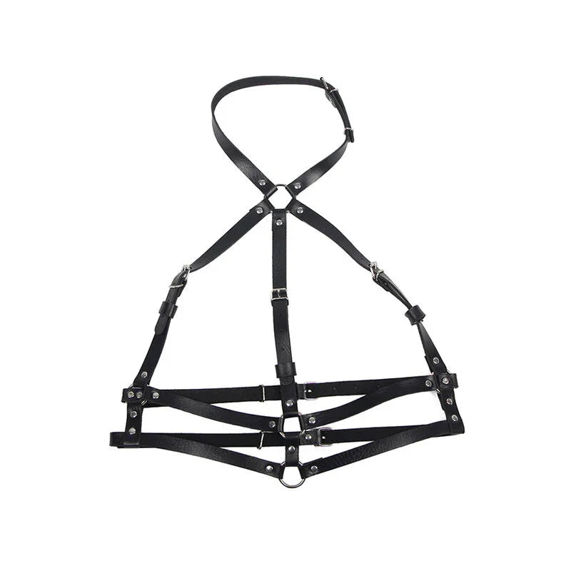 SUBBLIME - ARNÉS DE PECHO ANILLAS DE CUERO NEGRO TALLA ÚNICA - Nuvica