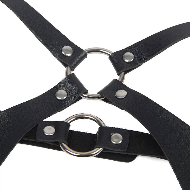 SUBBLIME - ARNÉS CUERPO ENTERO CON HEBILLAS CUERO NEGRO TALLA ÚNICA - Nuvica