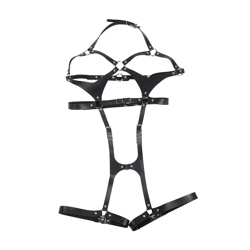 SUBBLIME - ARNÉS CUERPO ENTERO CON HEBILLAS CUERO NEGRO TALLA ÚNICA - Nuvica