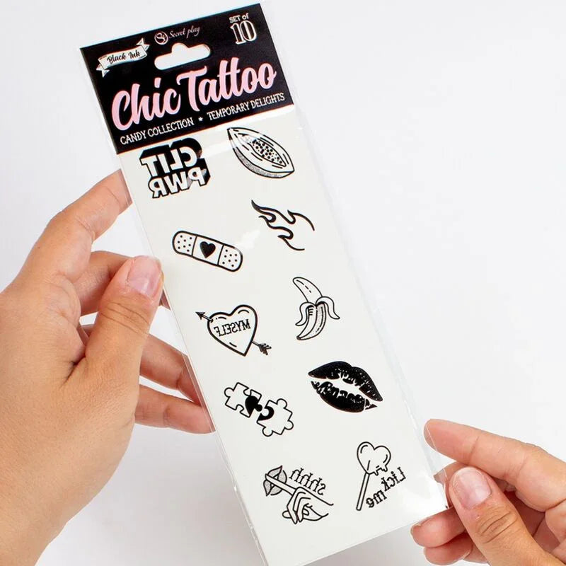 SECRET PLAY - SET DE 10 TATTOOS TEMPORALES CANDY COLLECTION - Nuvica