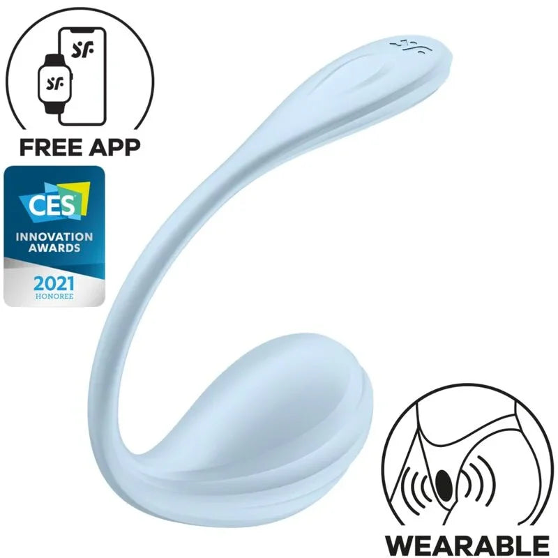 SATISFYER - SMOOTH PETAL ESTIMULADOR PUNTO G CELESTE APP GRATUITA - Nuvica