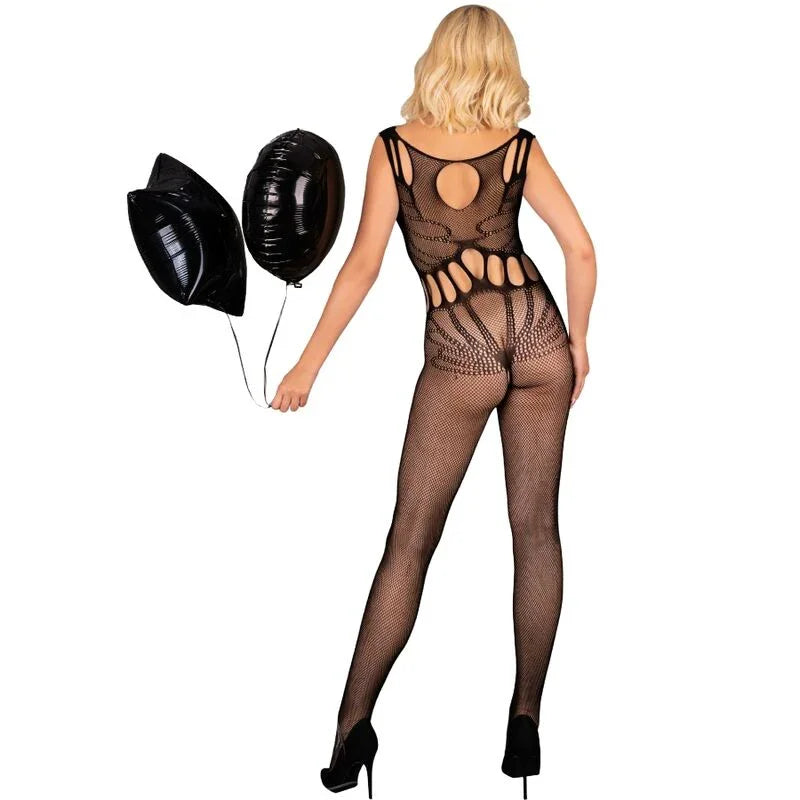 LIVCO CORSETTI FASHION - AMAHIL BODYSTOCKING CROTCHLESS NEGRO TALLA ÚNICA - Nuvica