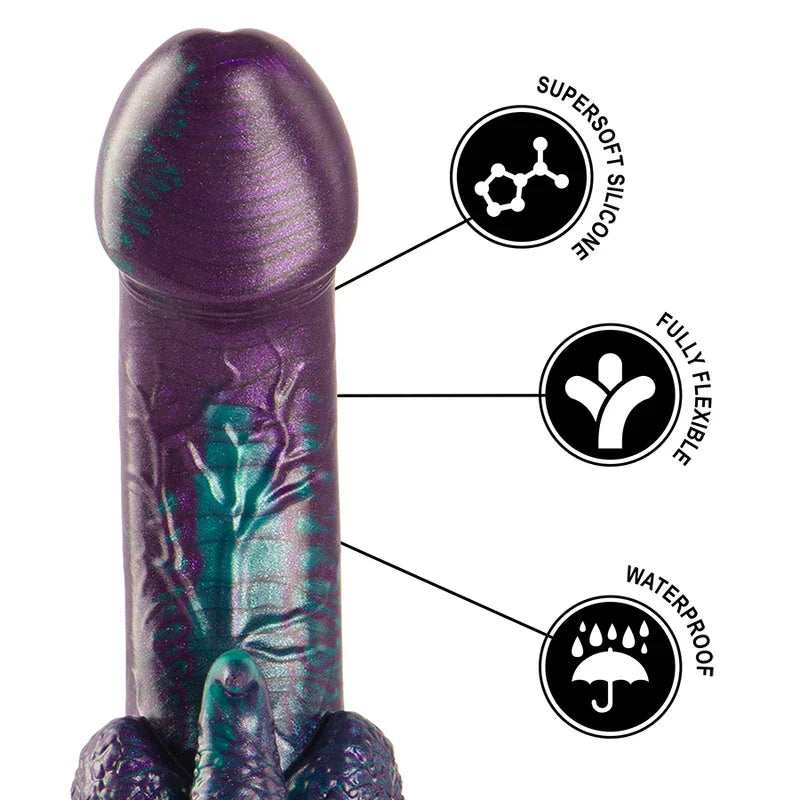 EPIC - BASILISK DILDO DOBLE PLACER ESCAMOSO TAMAÑO PEQUEÑO - Nuvica