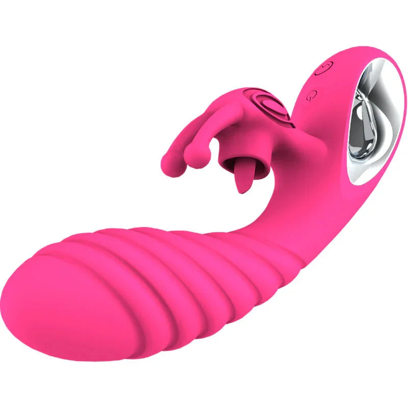 ARMONY - VICKY VIBRADOR RABBIT CON LENGUA PULL RING FUCSIA - Nuvica