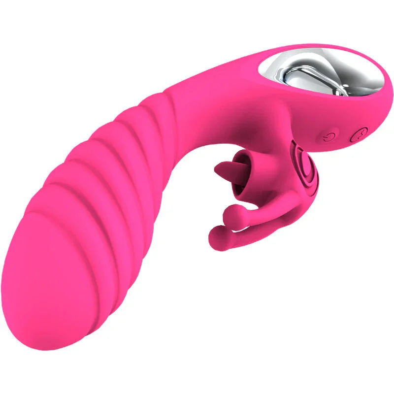 ARMONY - VICKY VIBRADOR RABBIT CON LENGUA PULL RING FUCSIA - Nuvica