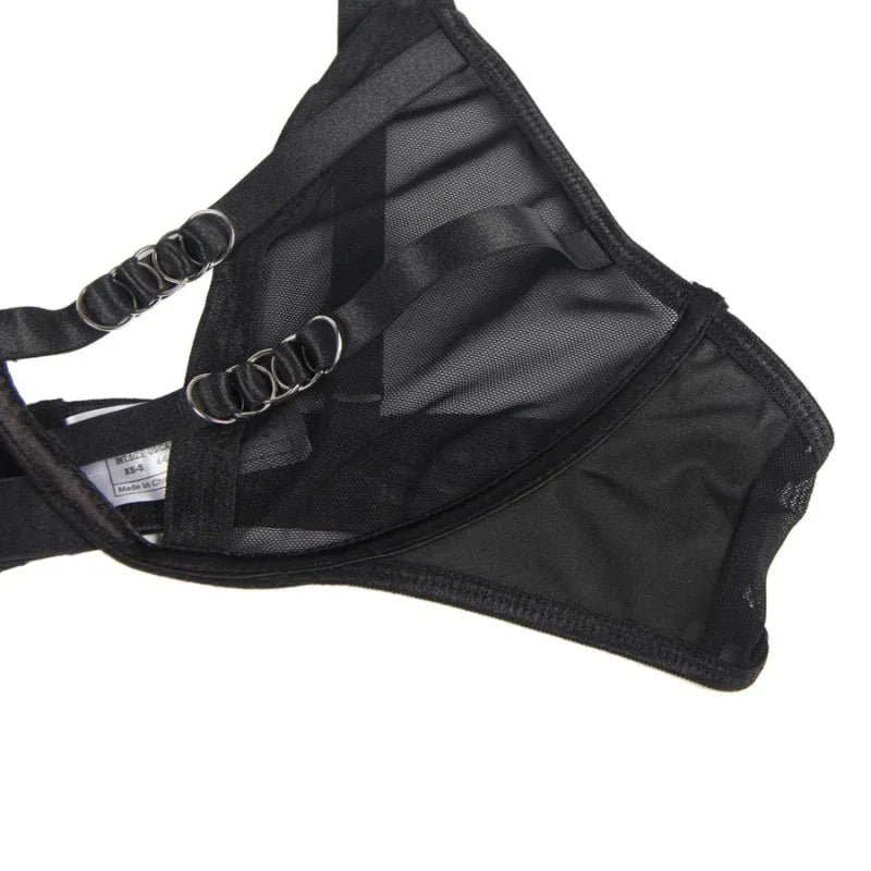 SUBBLIME - SET DOS PIEZAS SUJETADOR TRANSPARENCIAS Y TIRAS S/M - Nuvica