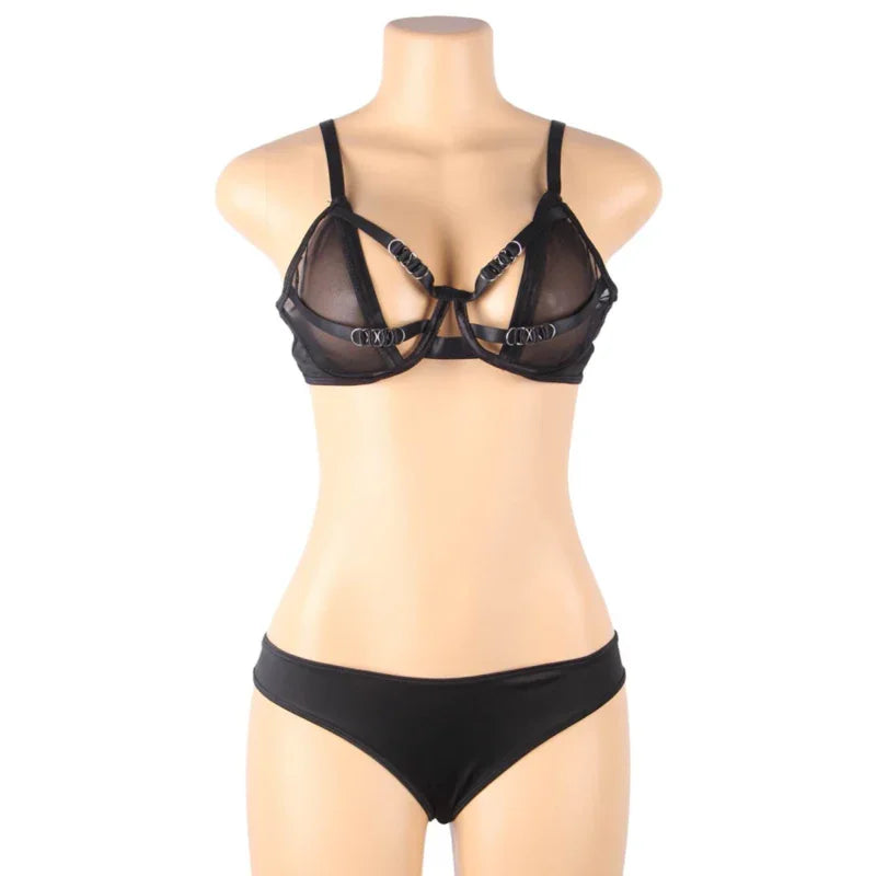 SUBBLIME - SET DOS PIEZAS SUJETADOR TRANSPARENCIAS Y TIRAS S/M - Nuvica