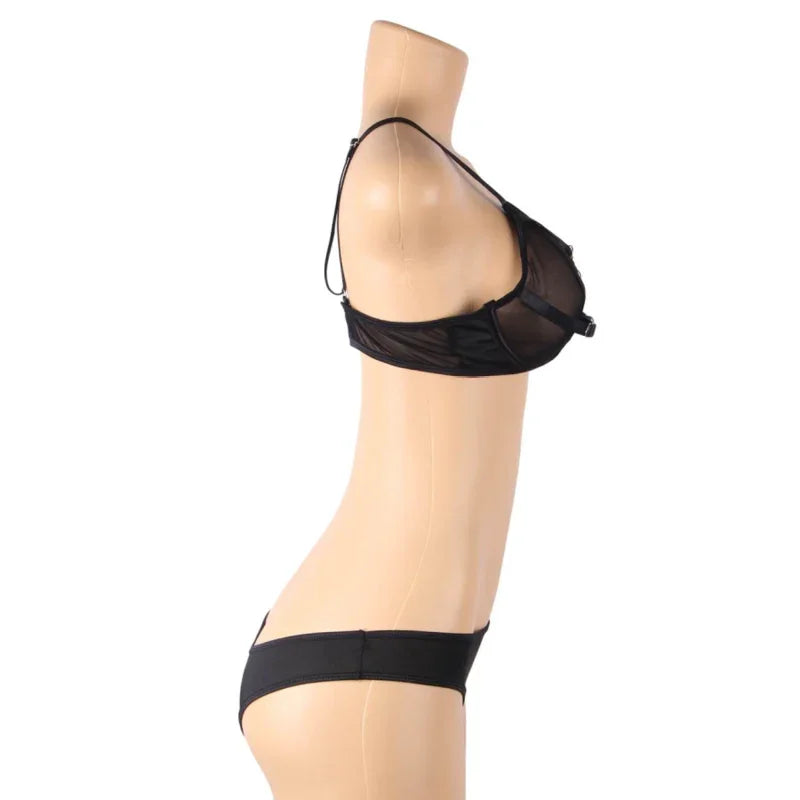 SUBBLIME - SET DOS PIEZAS SUJETADOR TRANSPARENCIAS Y TIRAS S/M - Nuvica